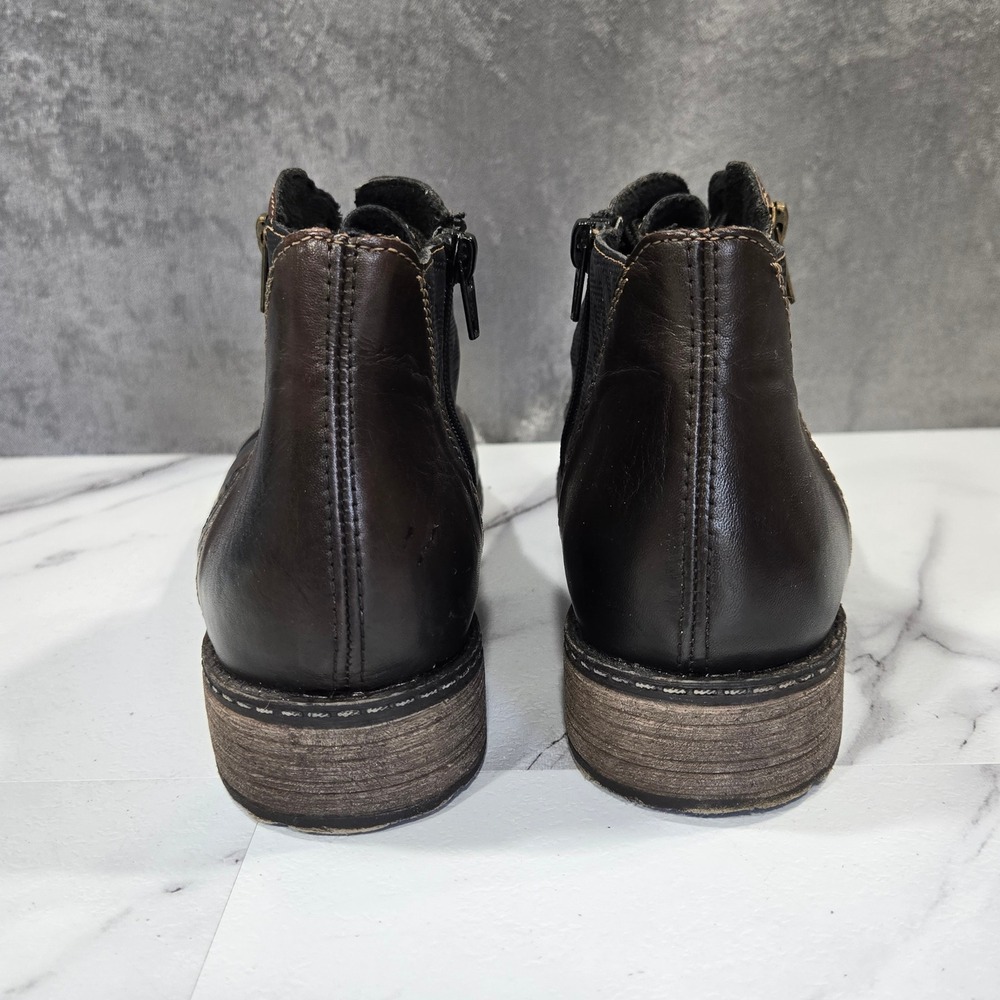 Remonte Rieker Ankle Boots Womens 11 EU 43 Black Leather Lace Up Zip Comfort - Picture 9 of 11